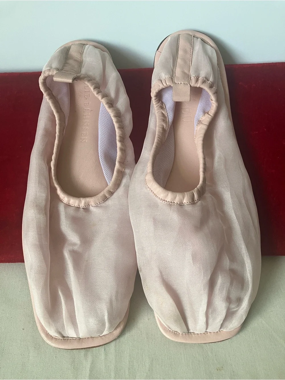 CECILIE BAHNSEN X Hereu Pink Ballerina Hyacinth Flats Shoes 38 7.5 USED.